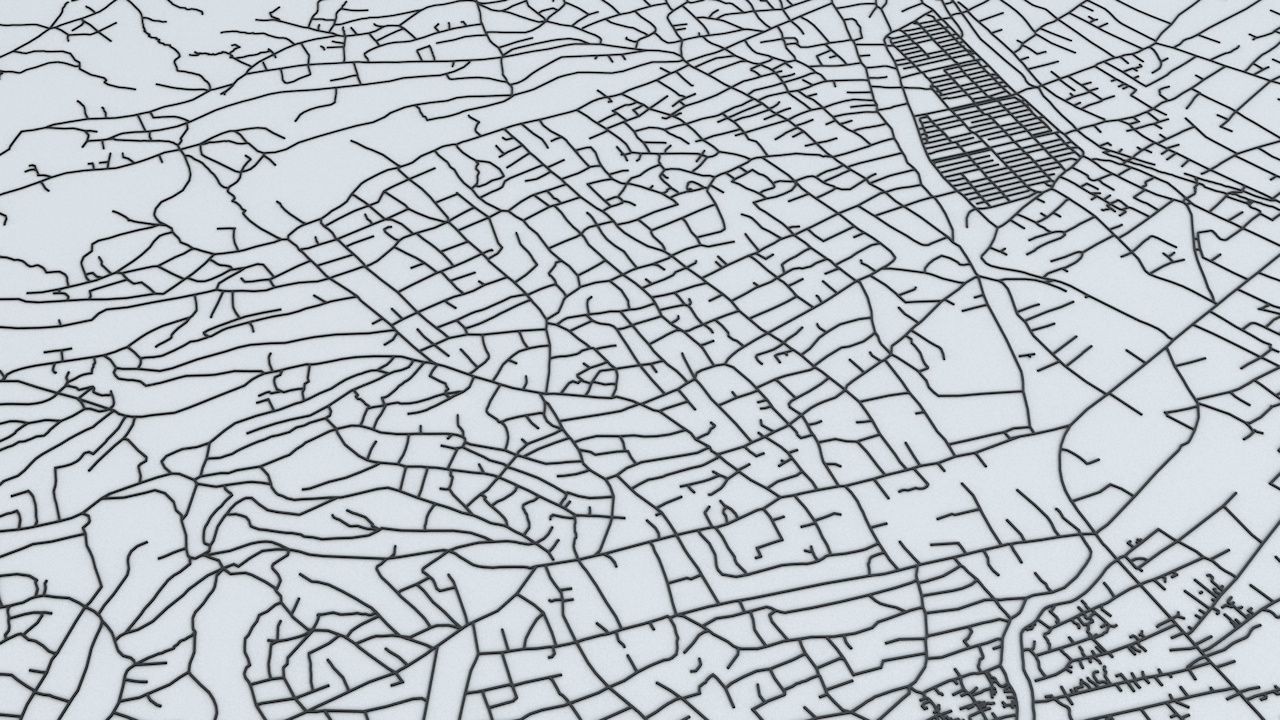 Port au Prince Road Network and Streets 3D model_4