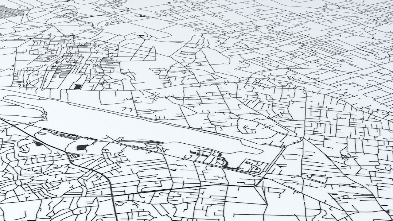 Port au Prince Road Network and Streets 3D model_5