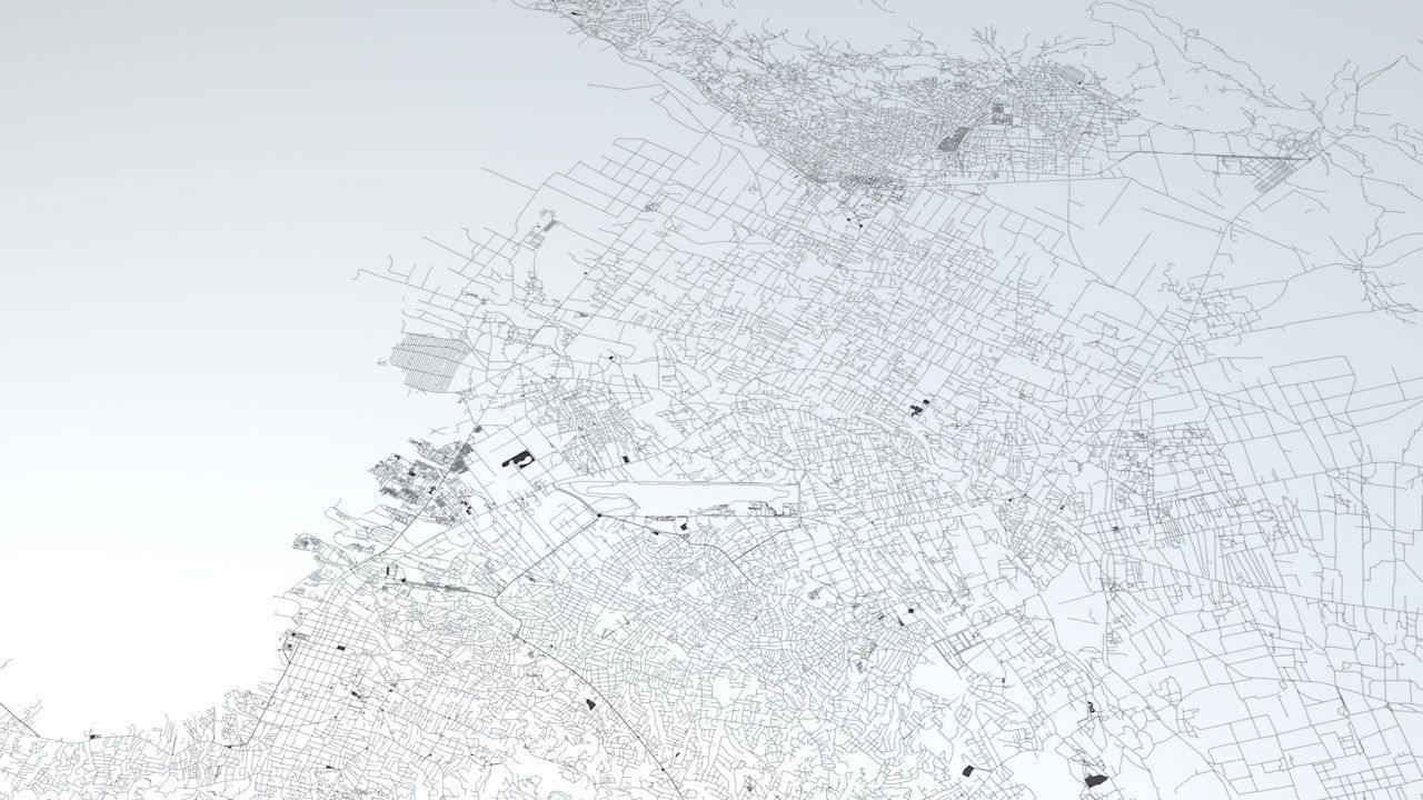 Port au Prince Road Network and Streets 3D model_2