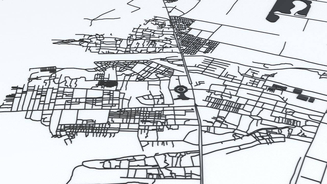 Port au Prince Road Network and Streets 3D model_3