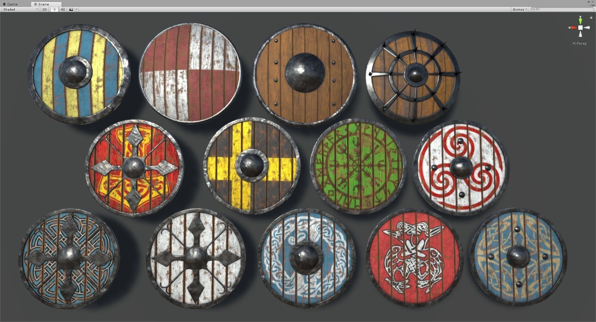 Medieval Weapons and Shields Bundle Low-poly 3D model_21