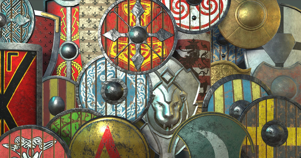 Medieval Weapons and Shields Bundle Low-poly 3D model_2