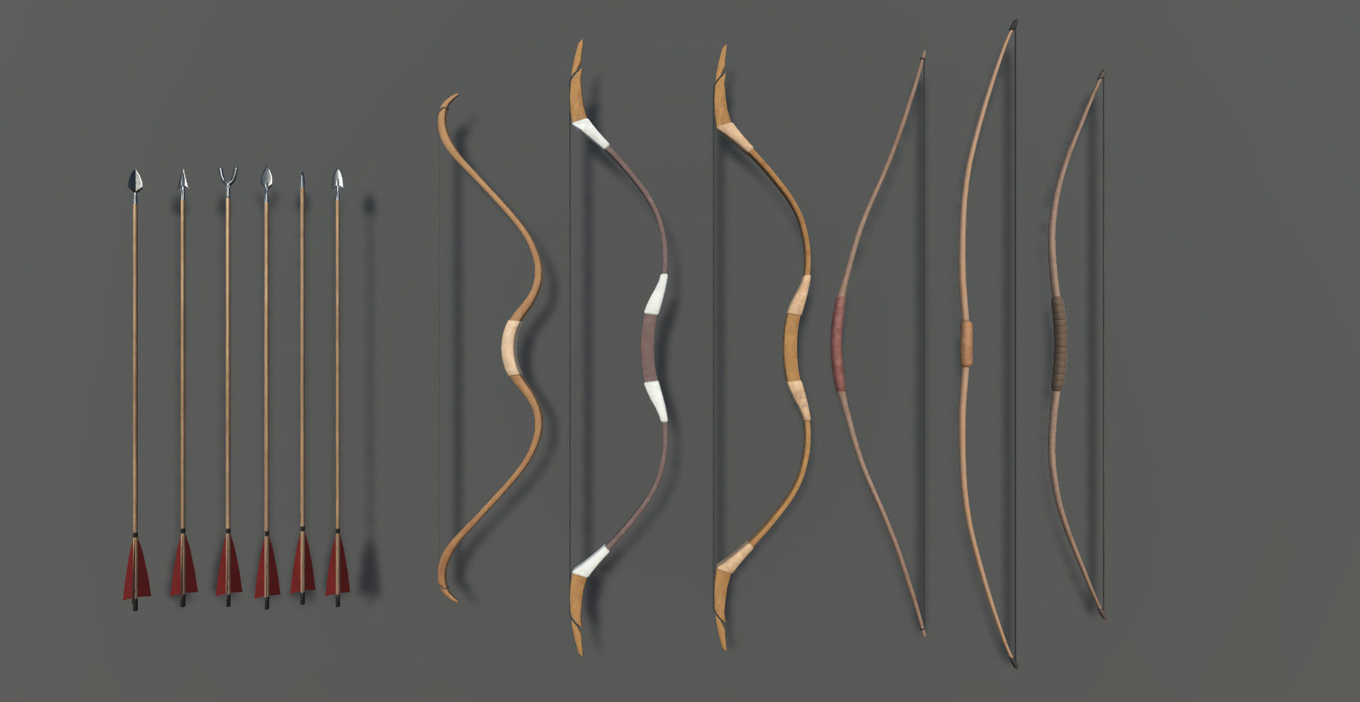 Medieval Weapons and Shields Bundle Low-poly 3D model_8