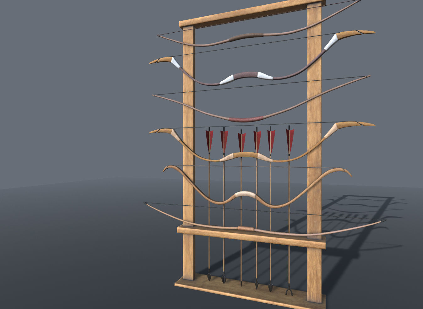 Medieval Weapons and Shields Bundle Low-poly 3D model_7