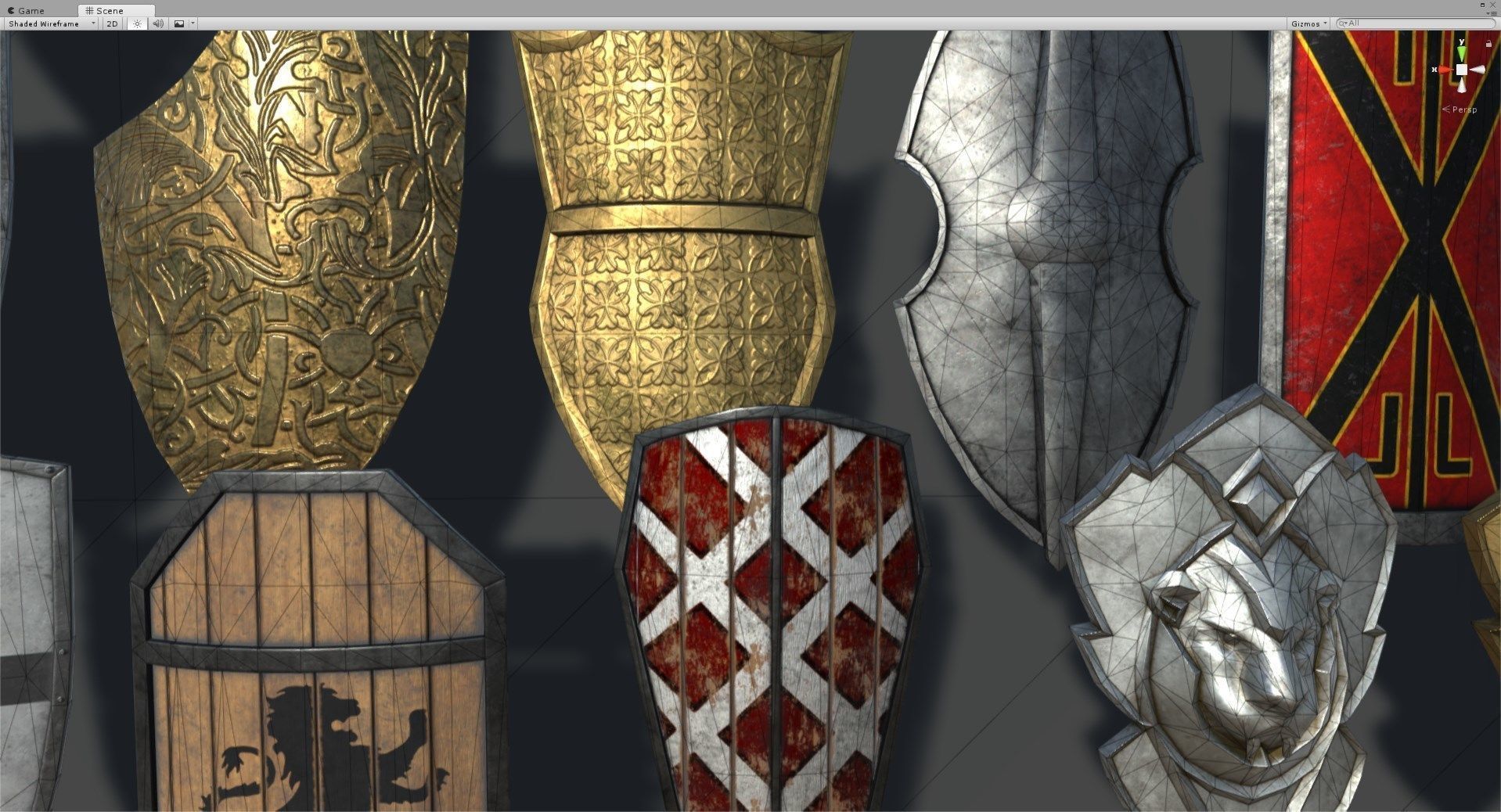 Medieval Weapons and Shields Bundle Low-poly 3D model_28
