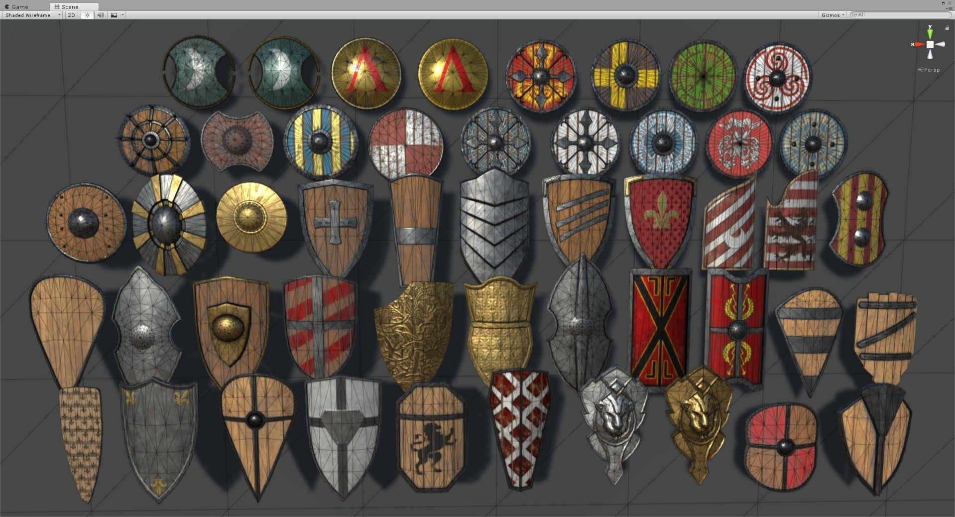 Medieval Weapons and Shields Bundle Low-poly 3D model_3