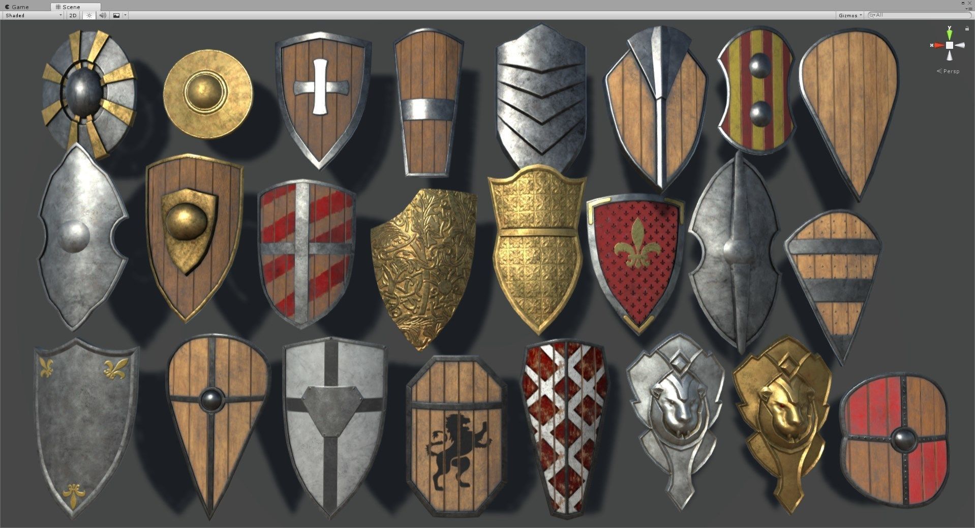 Medieval Weapons and Shields Bundle Low-poly 3D model_20