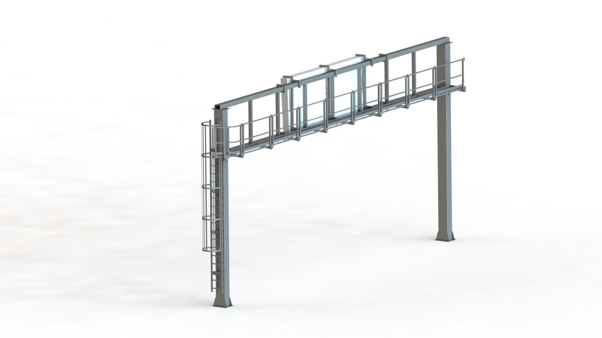 Portal frame and traffic signs 3D model_1