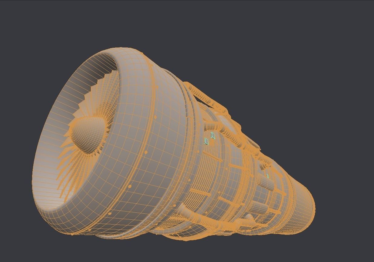 Jet engine 3D model_2