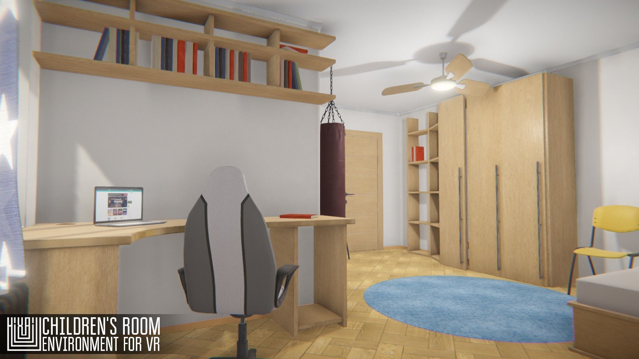 Childrens room - environment for VR Low-poly 3D model_4