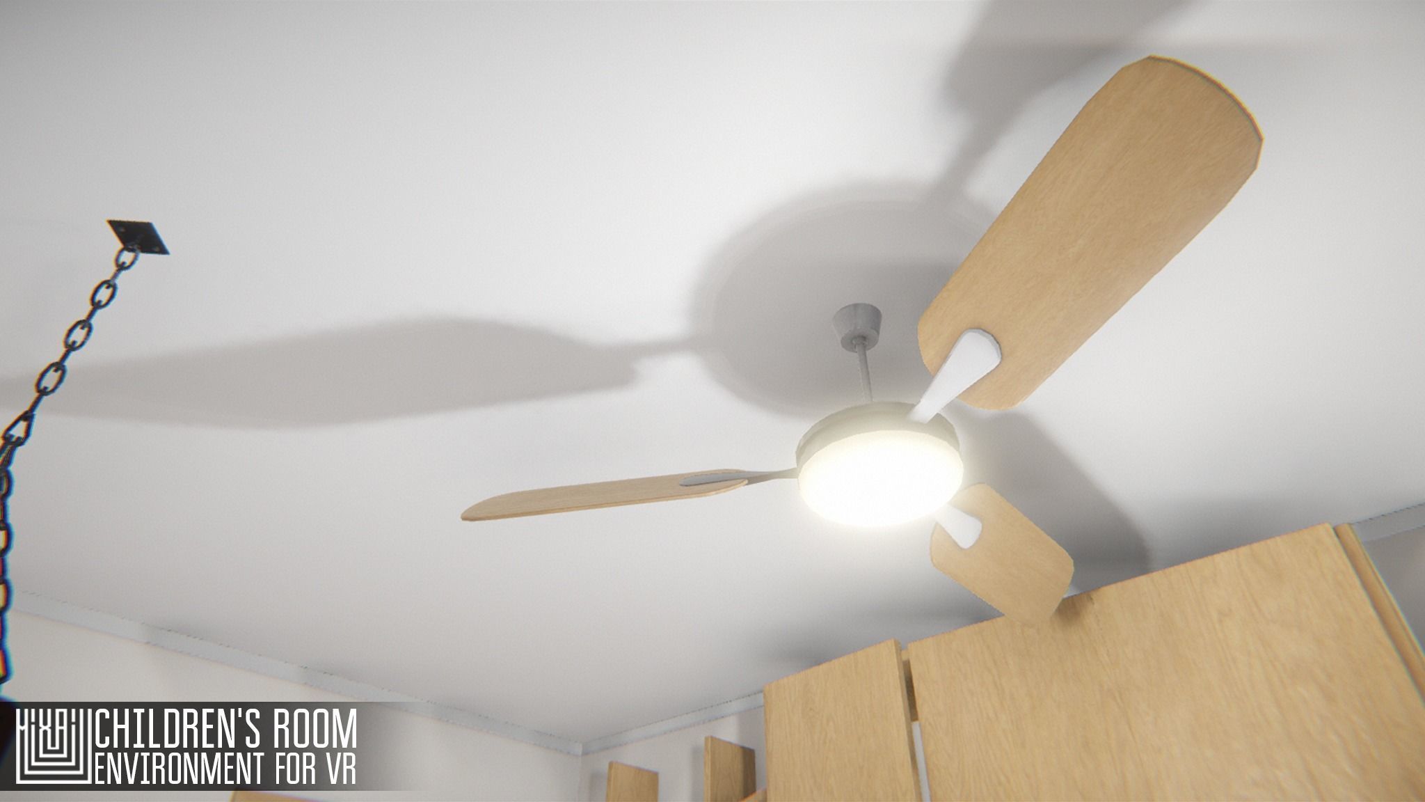 Childrens room - environment for VR Low-poly 3D model_2