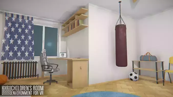 Childrens room - environment for VR Low-poly 3D model