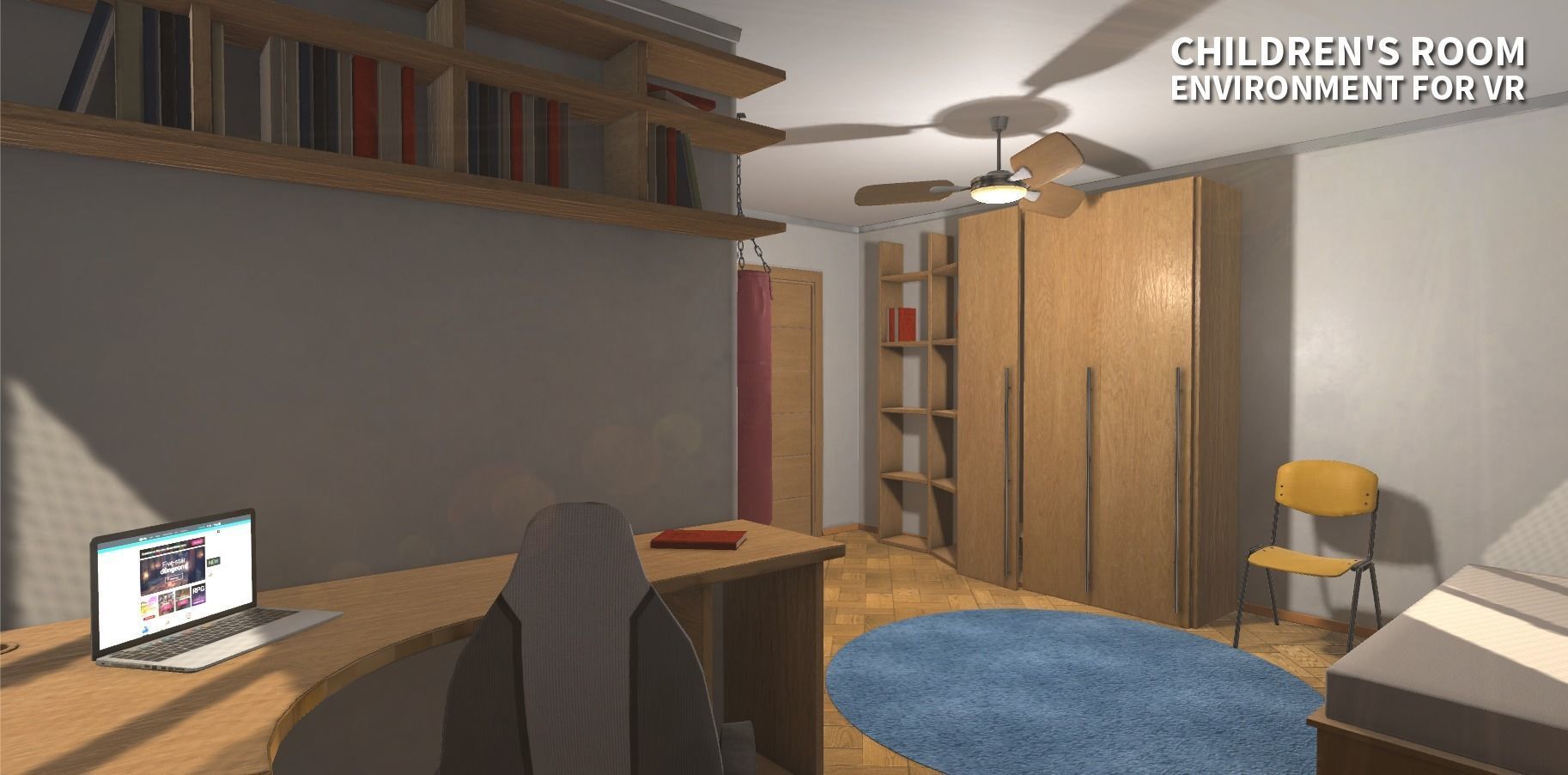 Childrens room - environment for VR Low-poly 3D model_11
