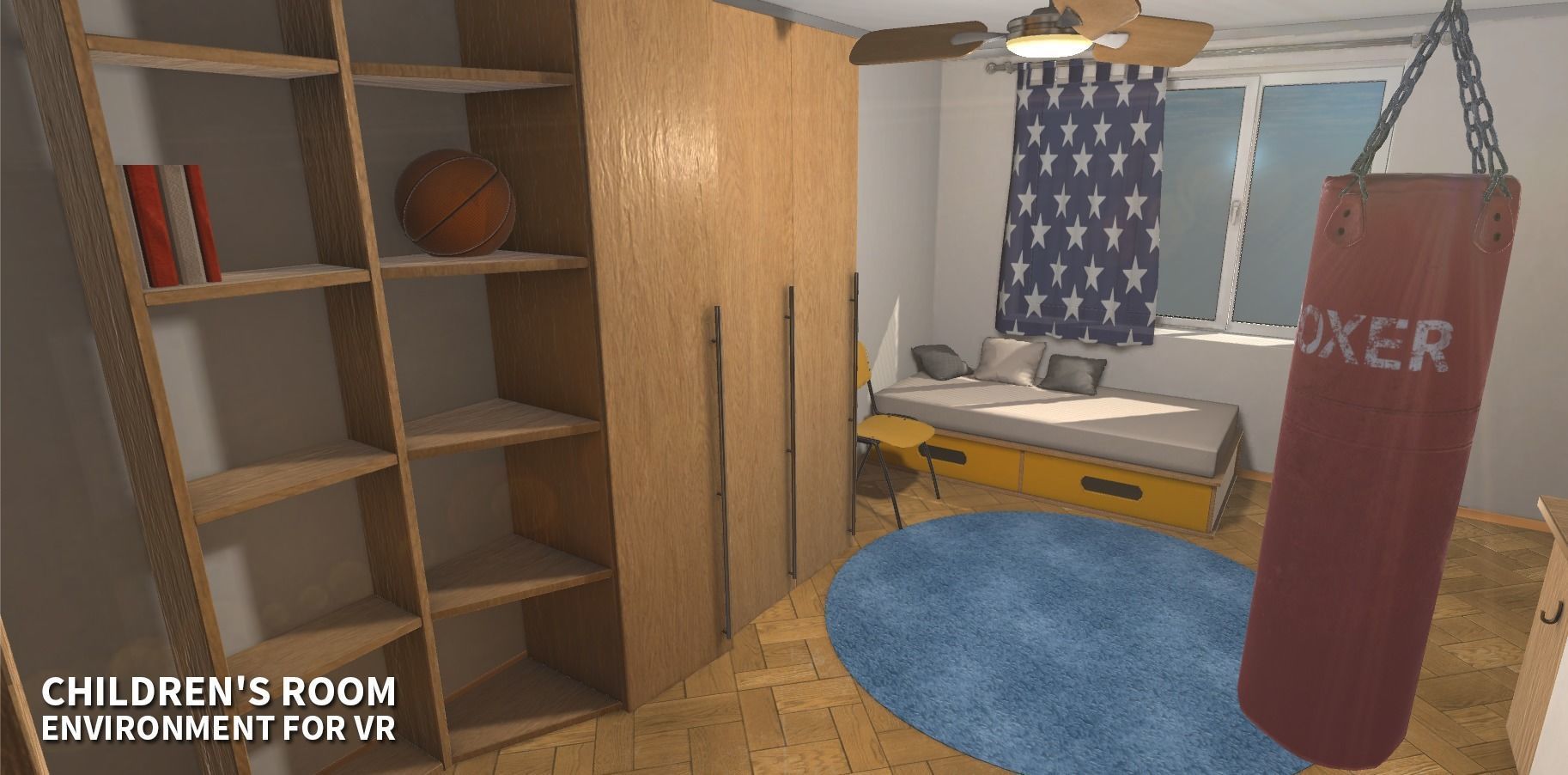 Childrens room - environment for VR Low-poly 3D model_14