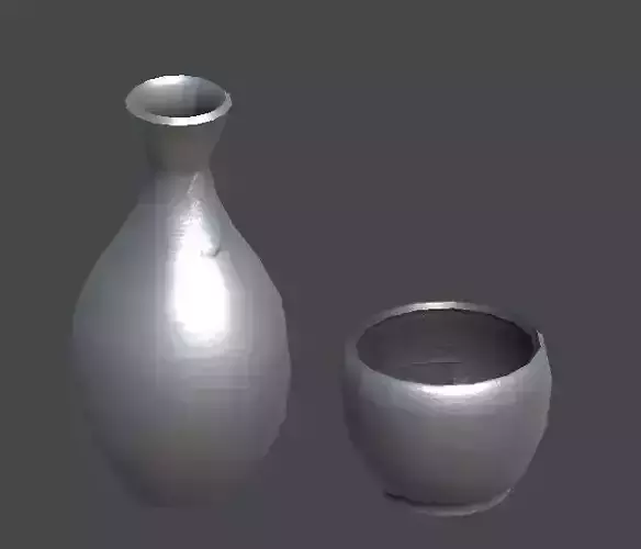 tokkuri1 pot Low-poly 3D model