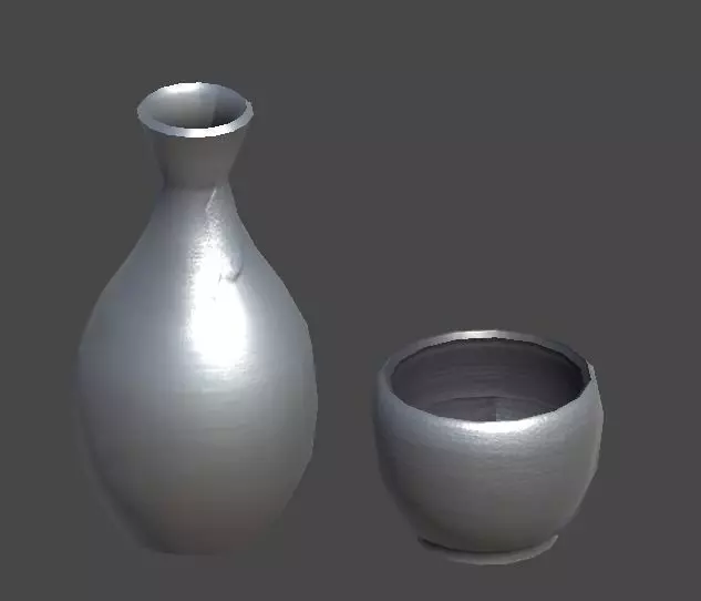 tokkuri1 pot Low-poly 3D model_0