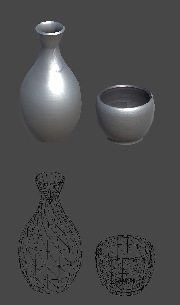 tokkuri1 pot Low-poly 3D model_8