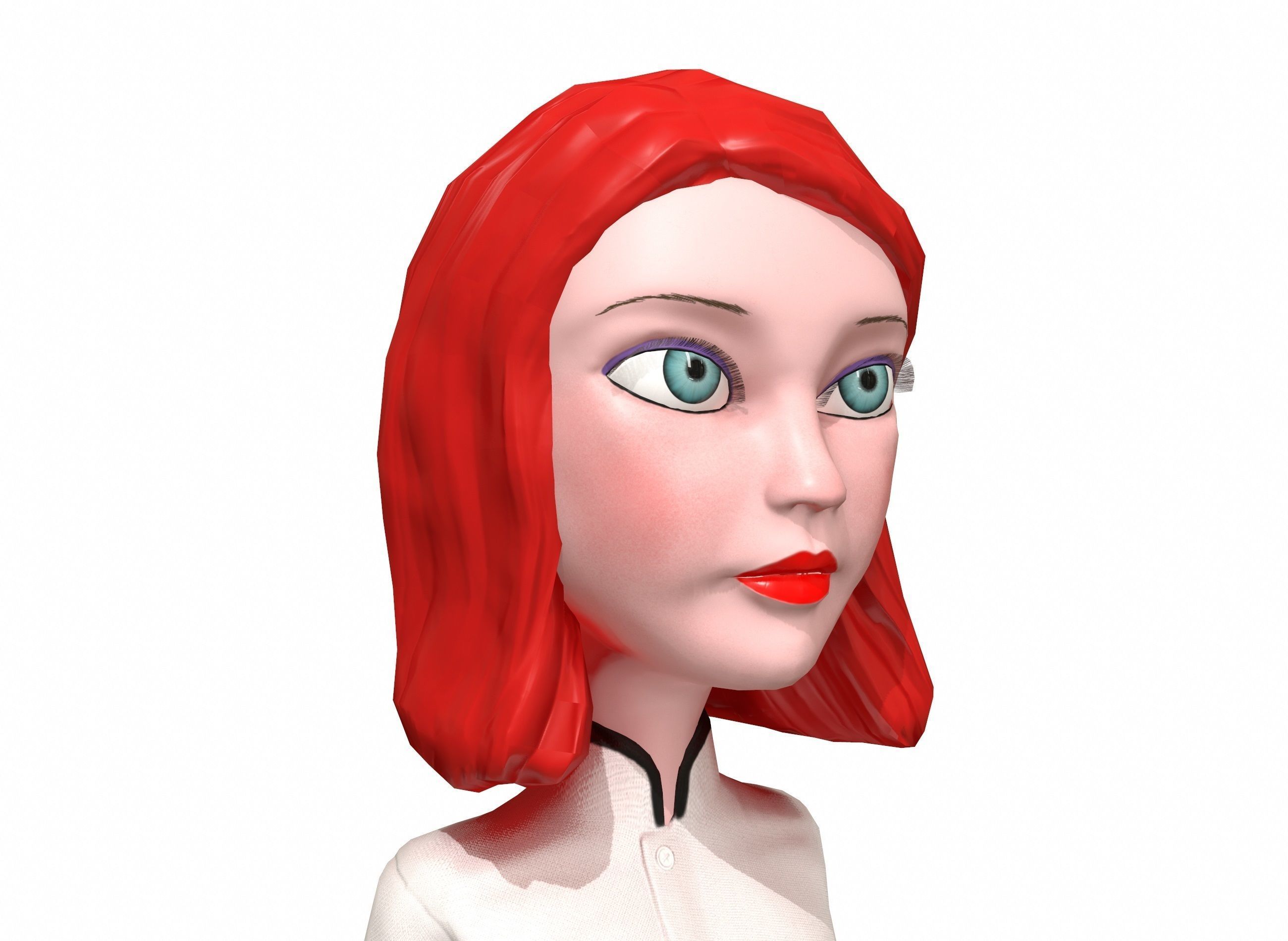 Waitress stylized rigged animated game ready character  Low-poly 3D model_15