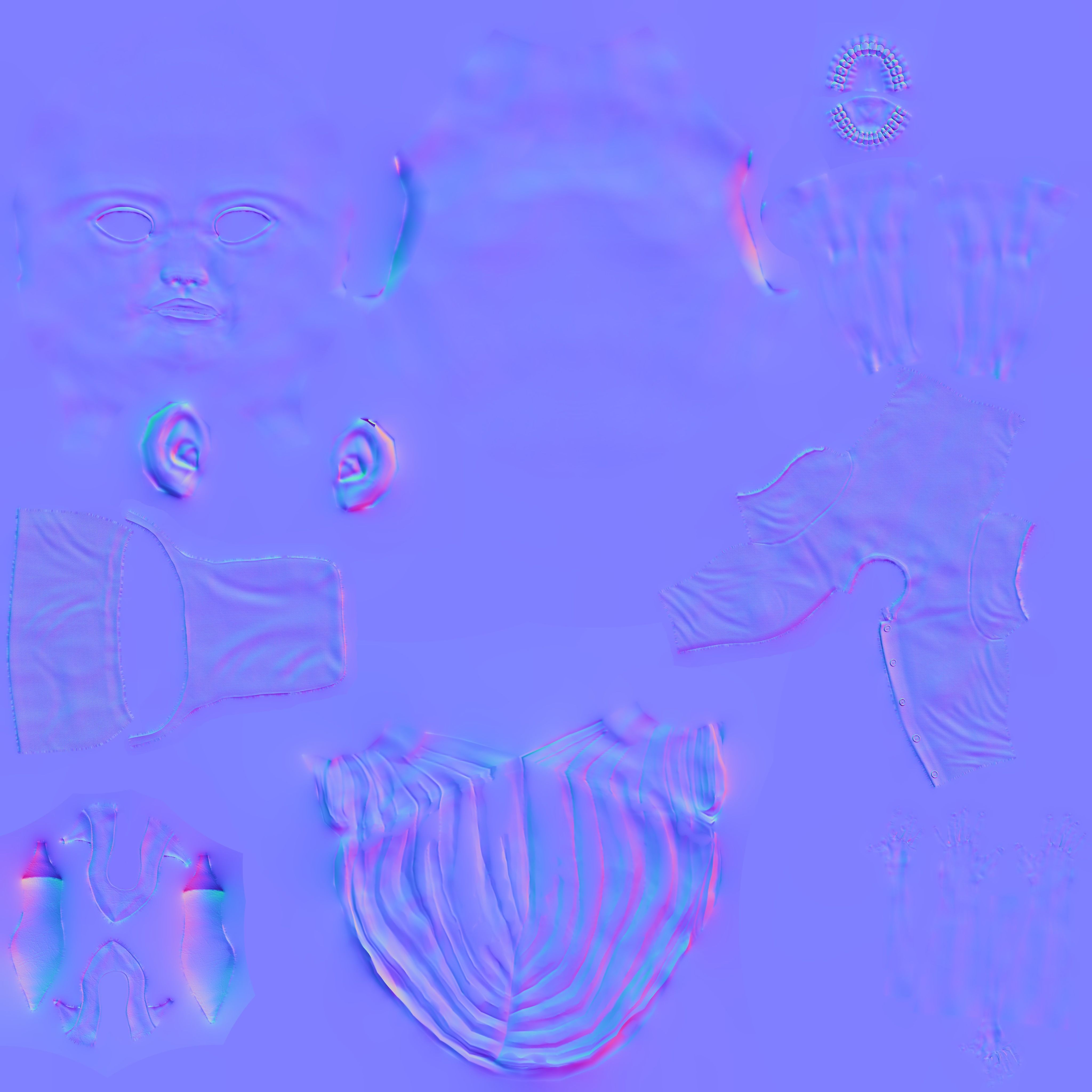 Waitress stylized rigged animated game ready character  Low-poly 3D model_29