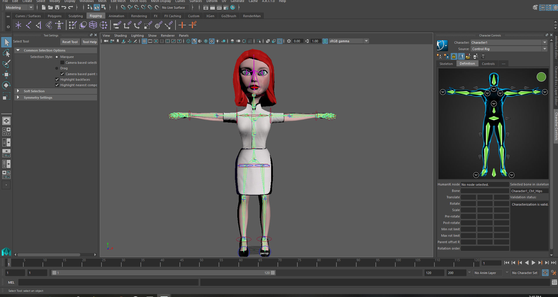 Waitress stylized rigged animated game ready character  Low-poly 3D model_26
