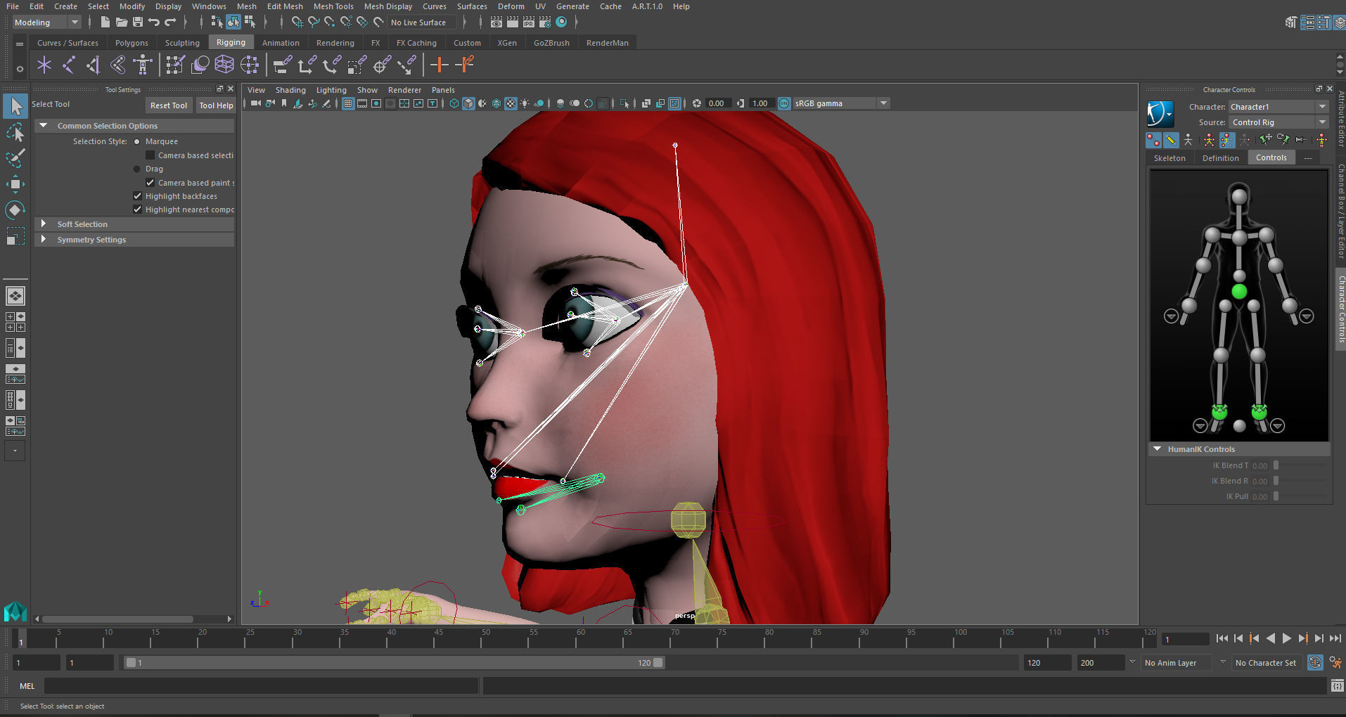 Waitress stylized rigged animated game ready character  Low-poly 3D model_25
