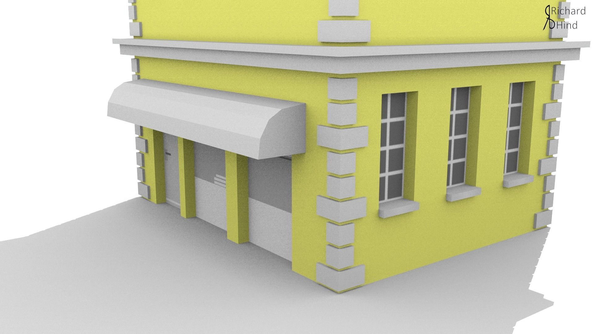 low poly apartment building Free low-poly 3D model_19