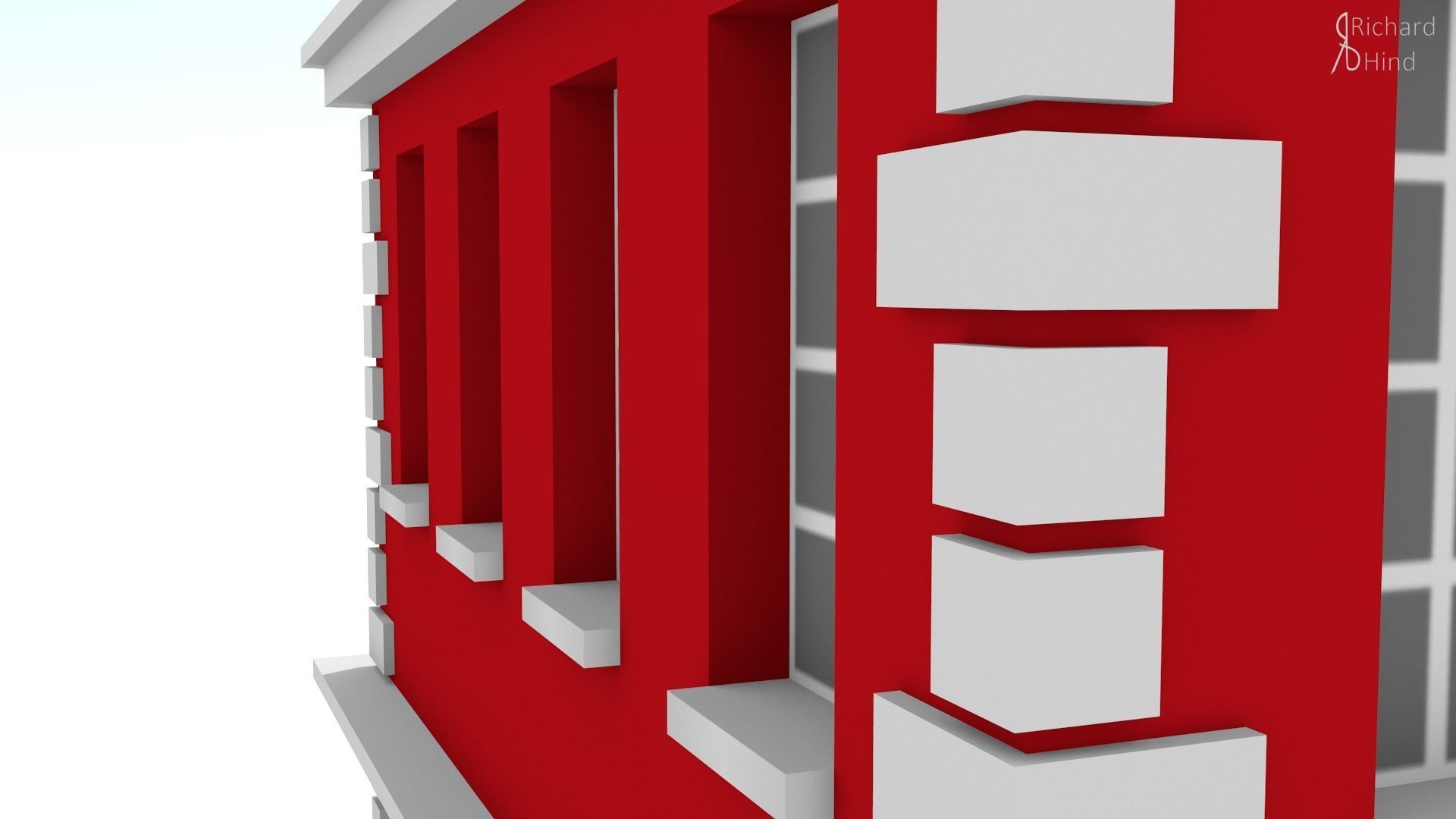 low poly apartment building Free low-poly 3D model_16