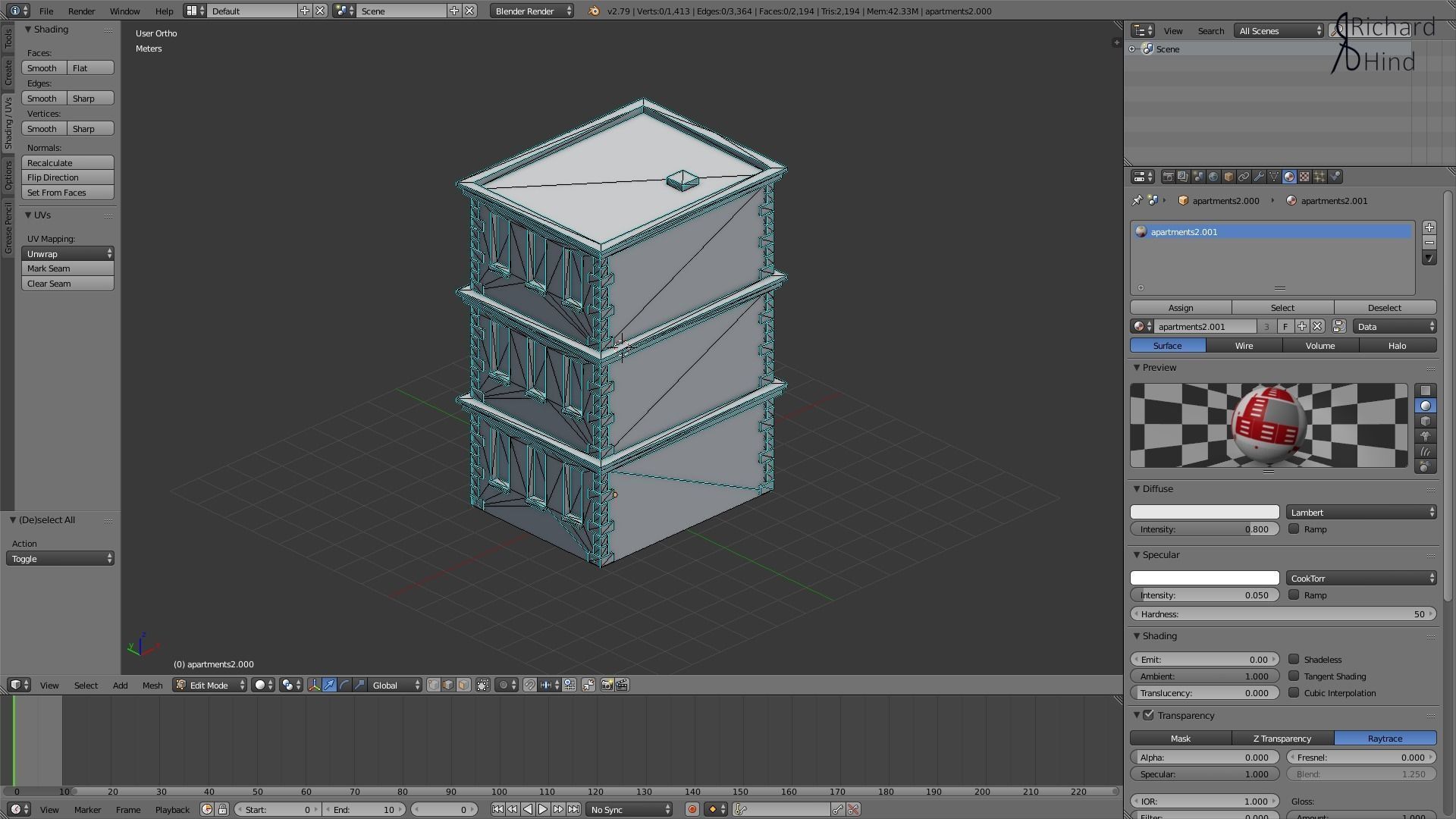 low poly apartment building Free low-poly 3D model_23