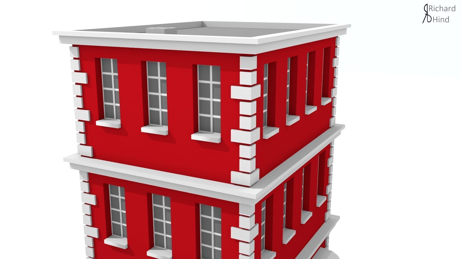 low poly apartment building Free low-poly 3D model_13