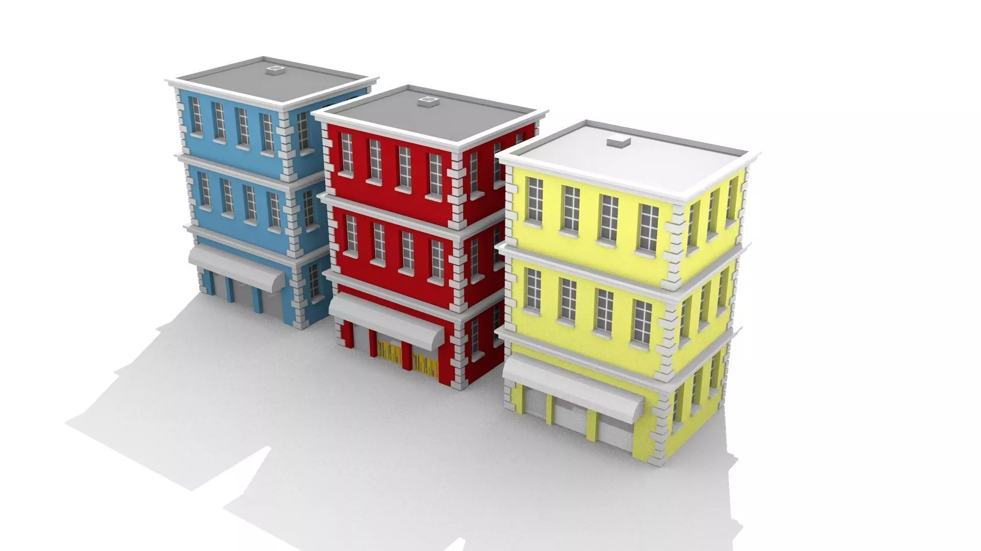 low poly apartment building Free low-poly 3D model_0