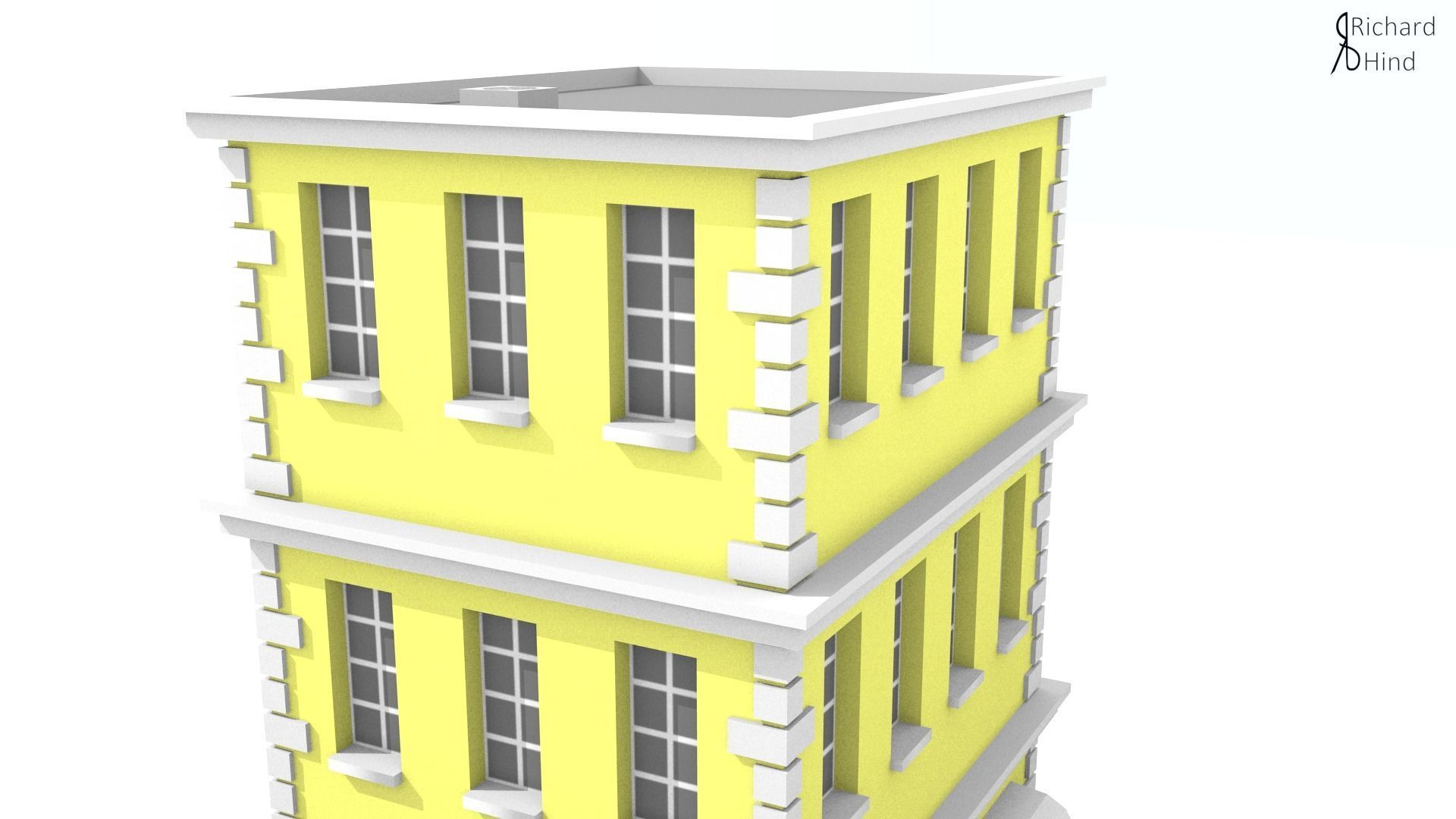 low poly apartment building Free low-poly 3D model_18