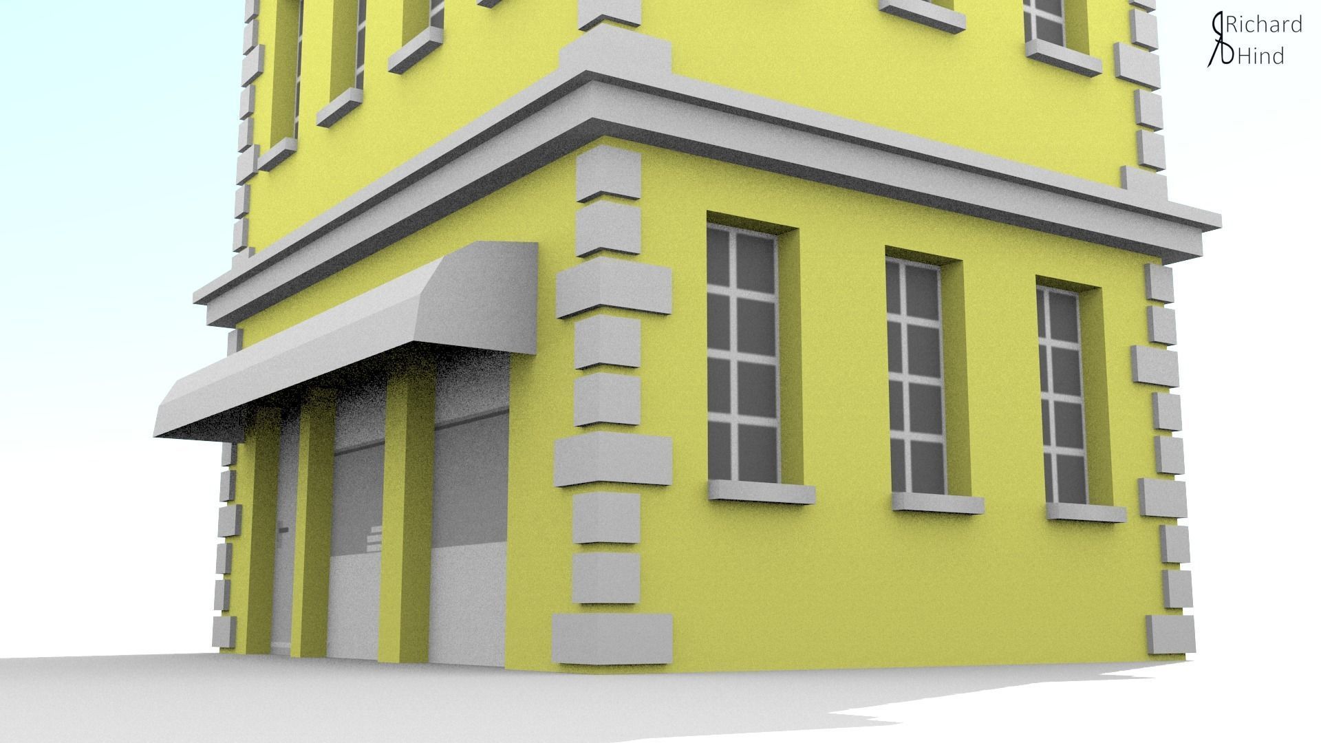 low poly apartment building Free low-poly 3D model_20