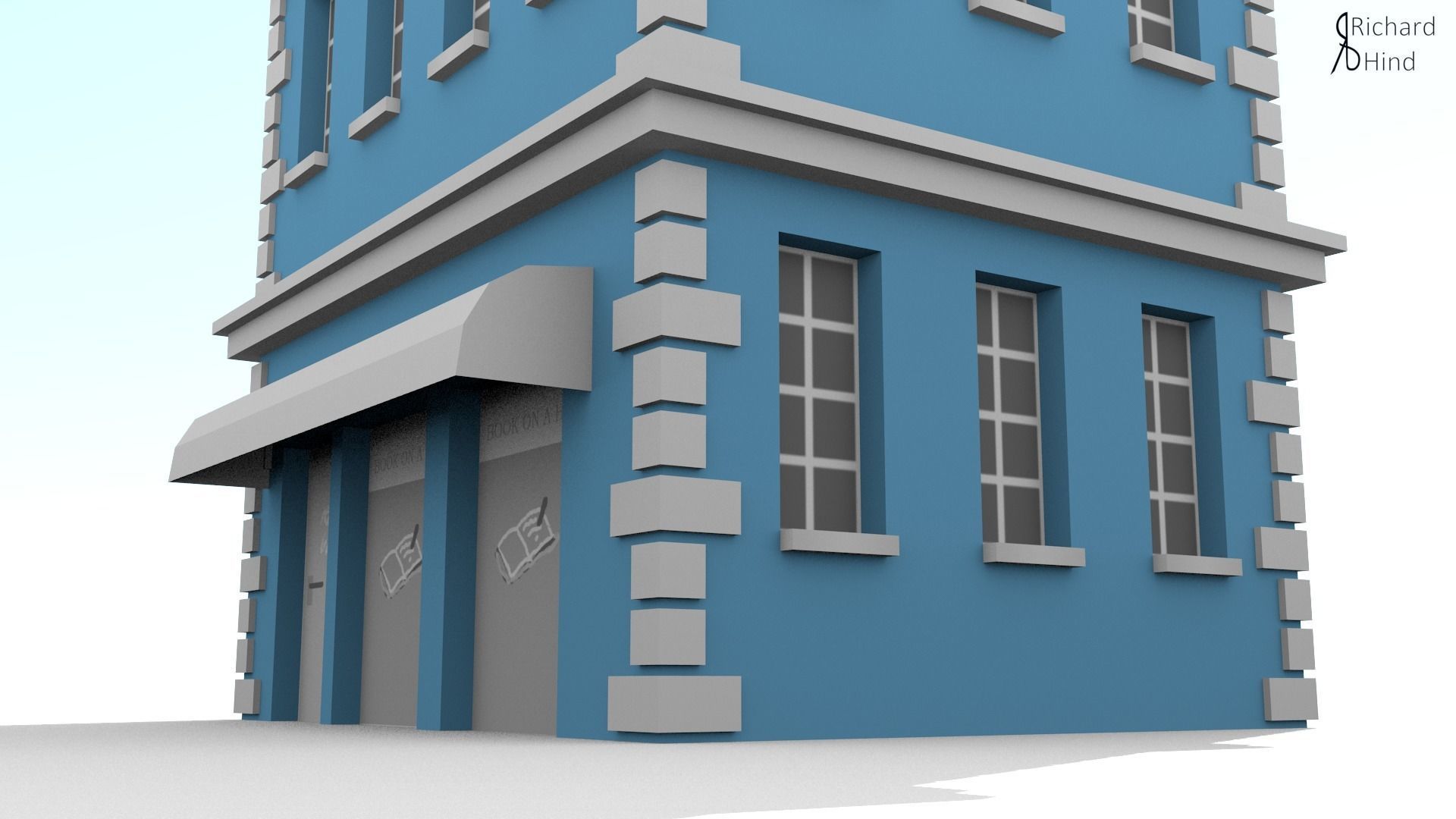low poly apartment building Free low-poly 3D model_8