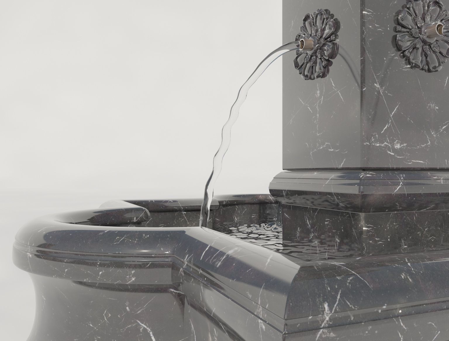 Fountain 21 with water 3in1 3D model_4