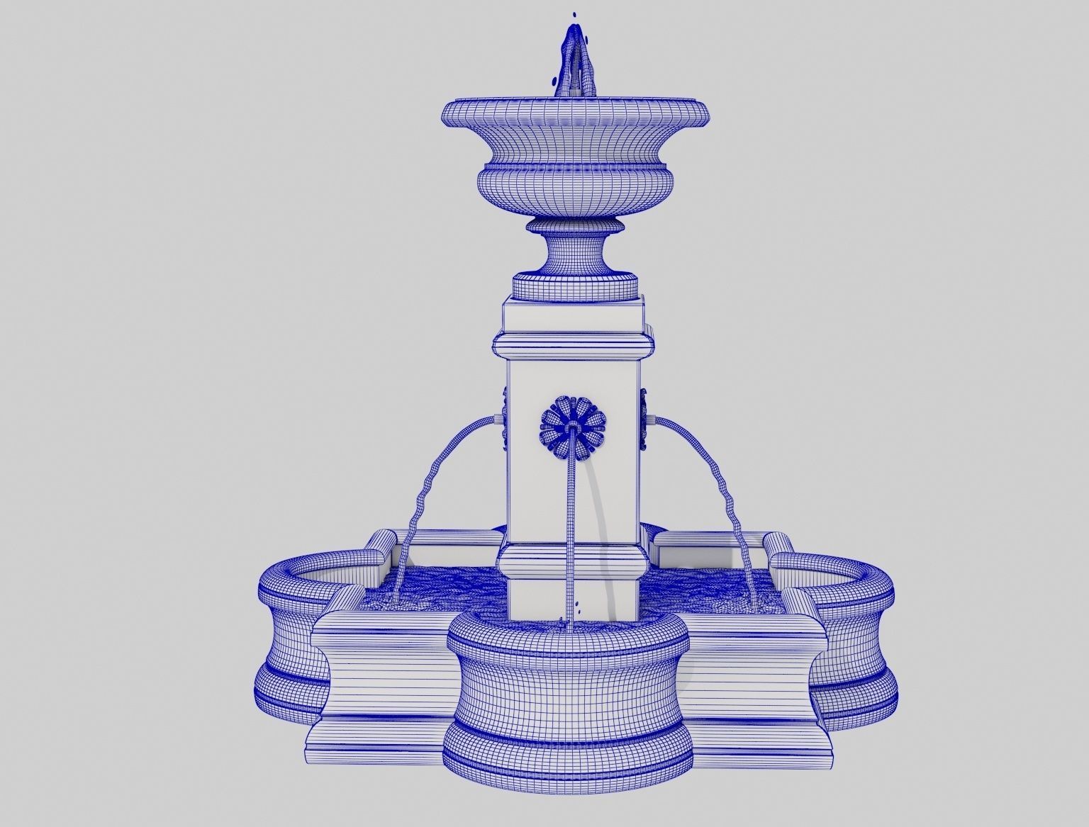 Fountain 21 with water 3in1 3D model_10