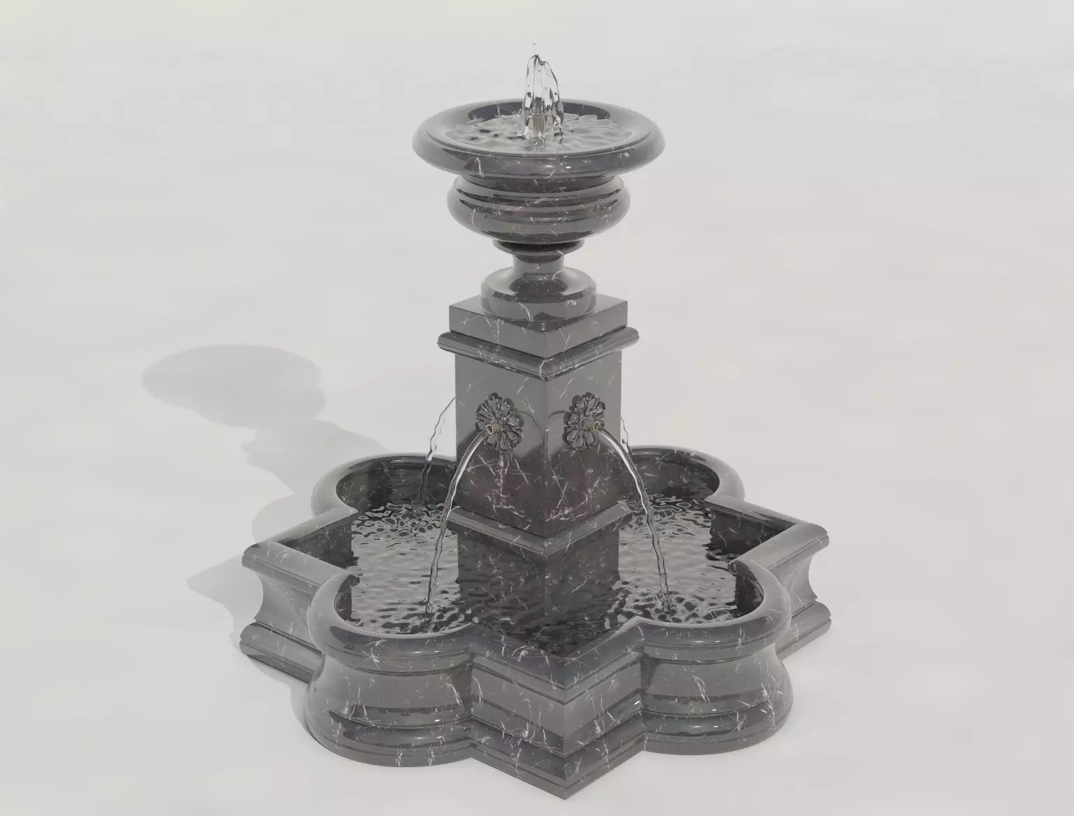 Fountain 21 with water 3in1 3D model_0