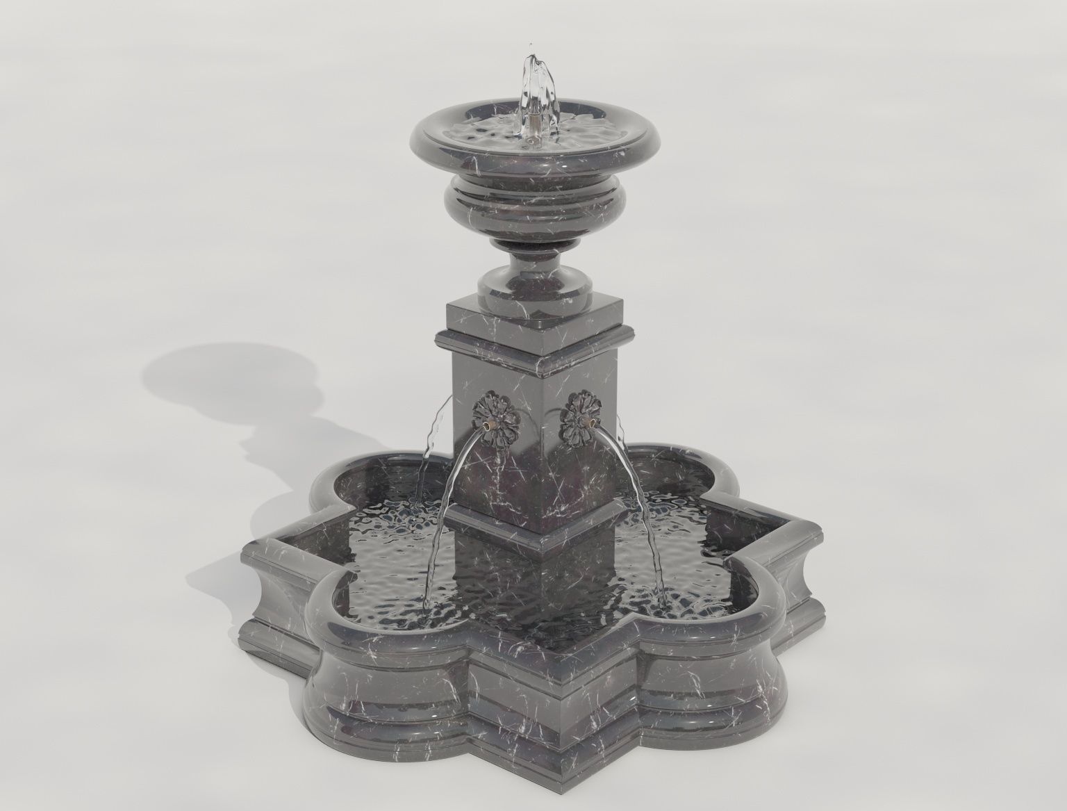 Fountain 21 with water 3in1 3D model_1