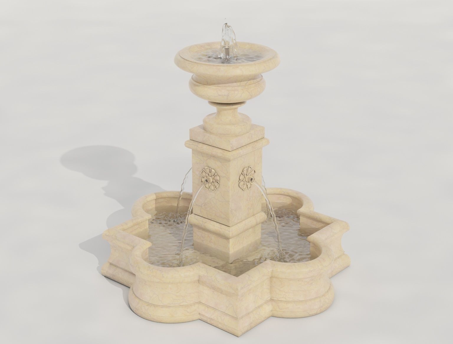 Fountain 21 with water 3in1 3D model_6