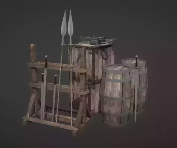 Medieval Props - Lowpoly Free low-poly 3D model