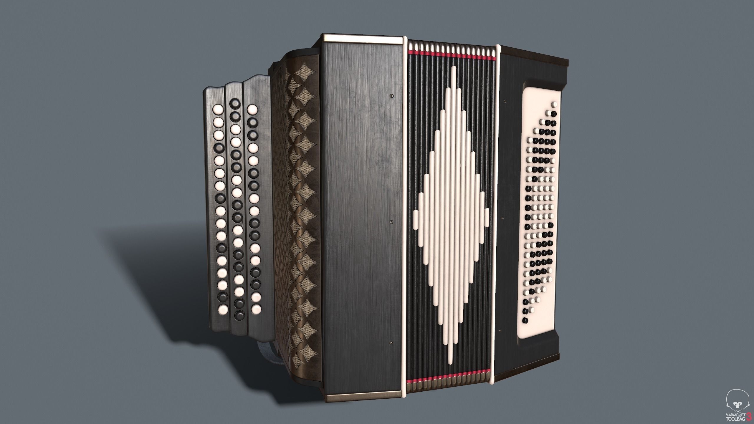 Accordion Low-poly 3D model