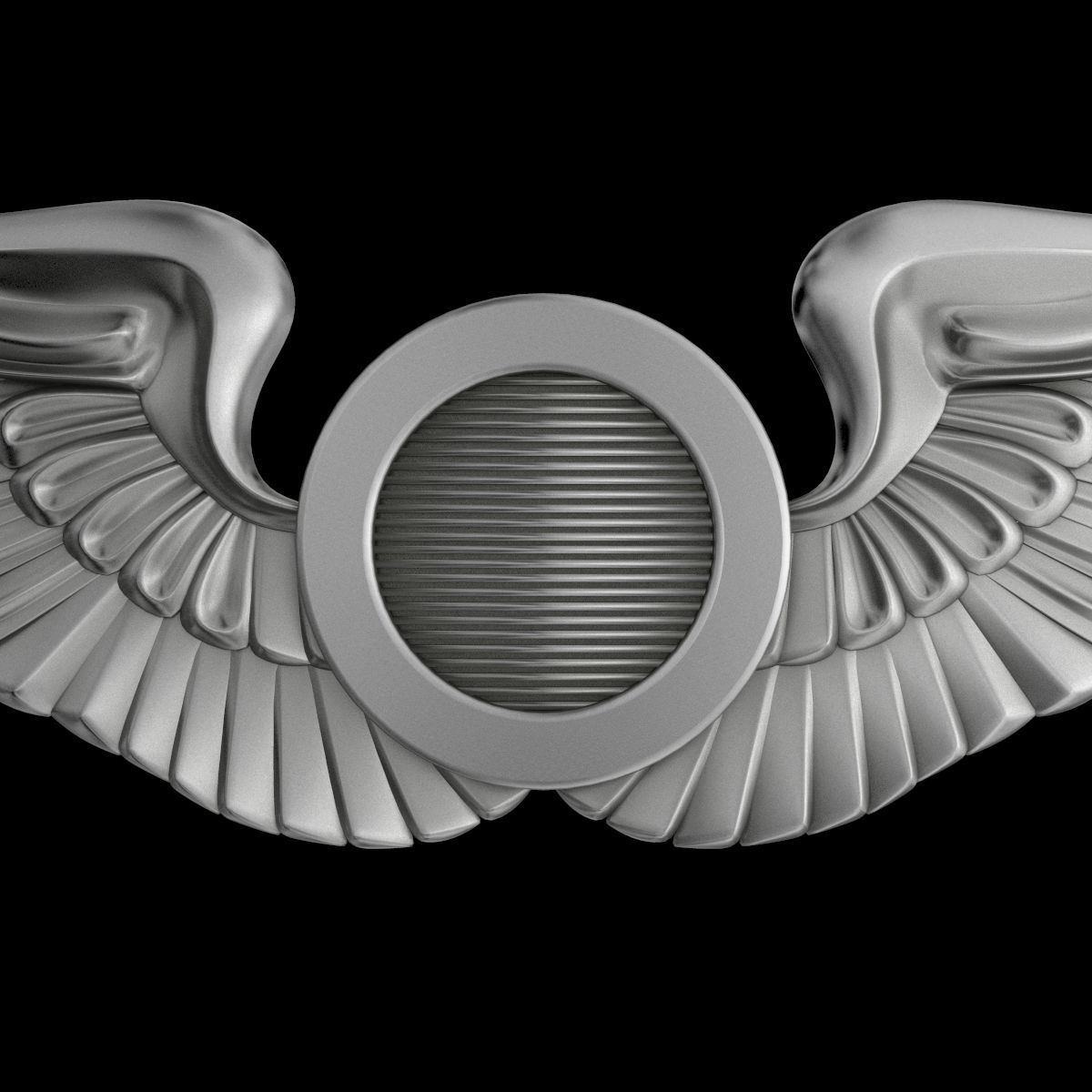 USAAF  Aircraft Observer Wings Badge 3D model_2