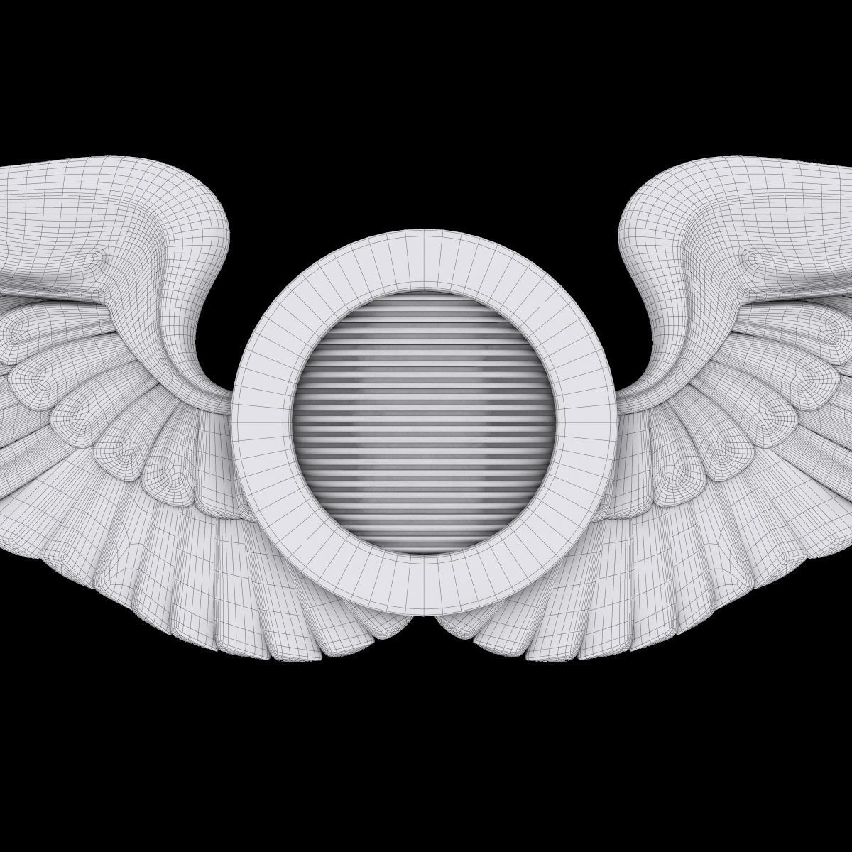USAAF  Aircraft Observer Wings Badge 3D model_3