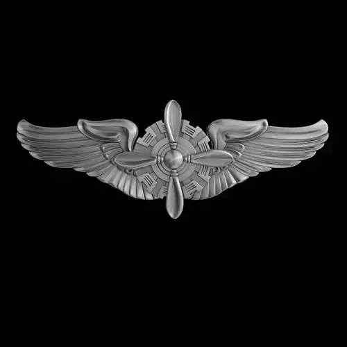 USAAF Flight Engineer Wings Badge 3D model