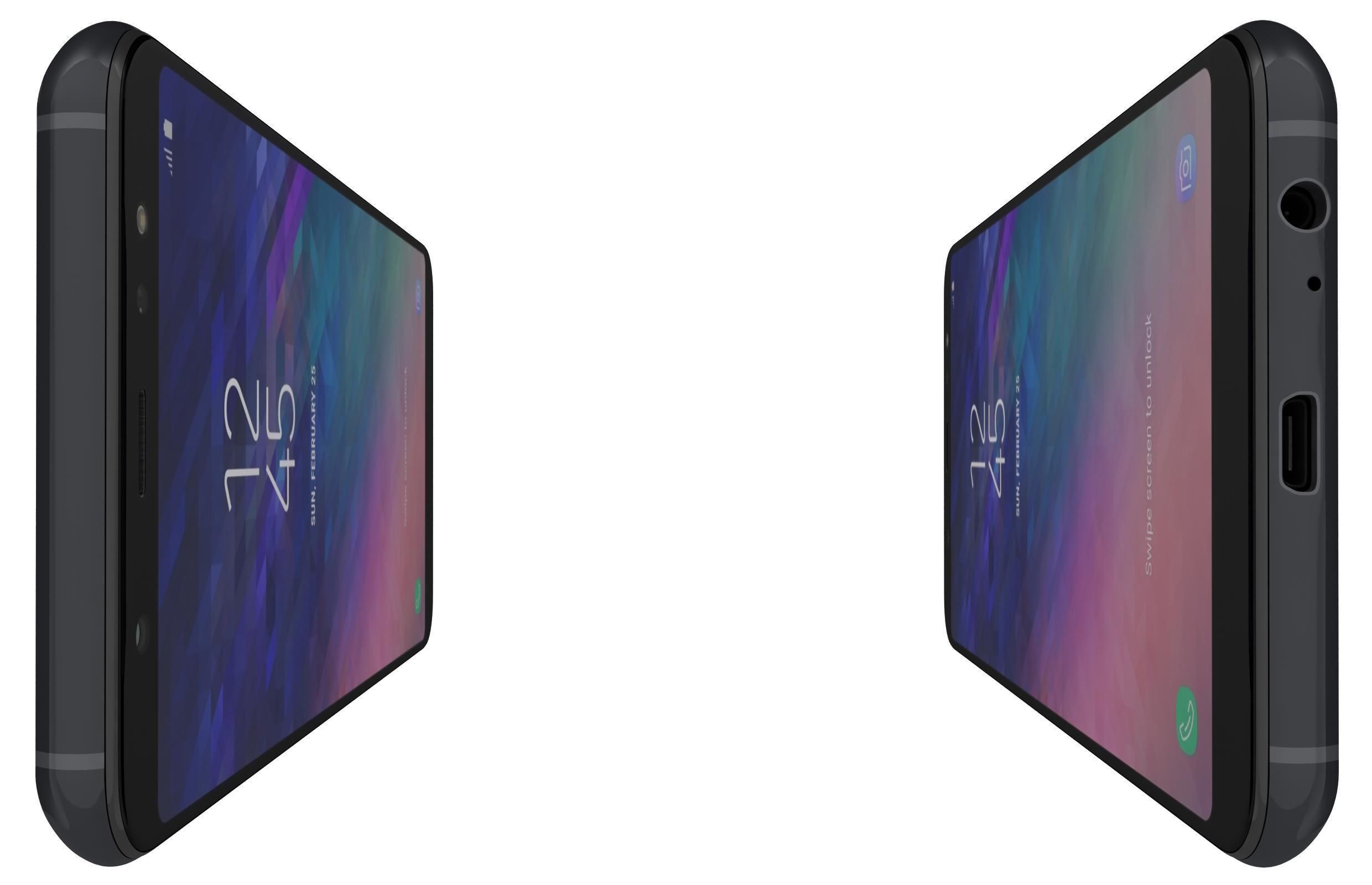 Samsung Galaxy A6 Plus Black 3D model_2