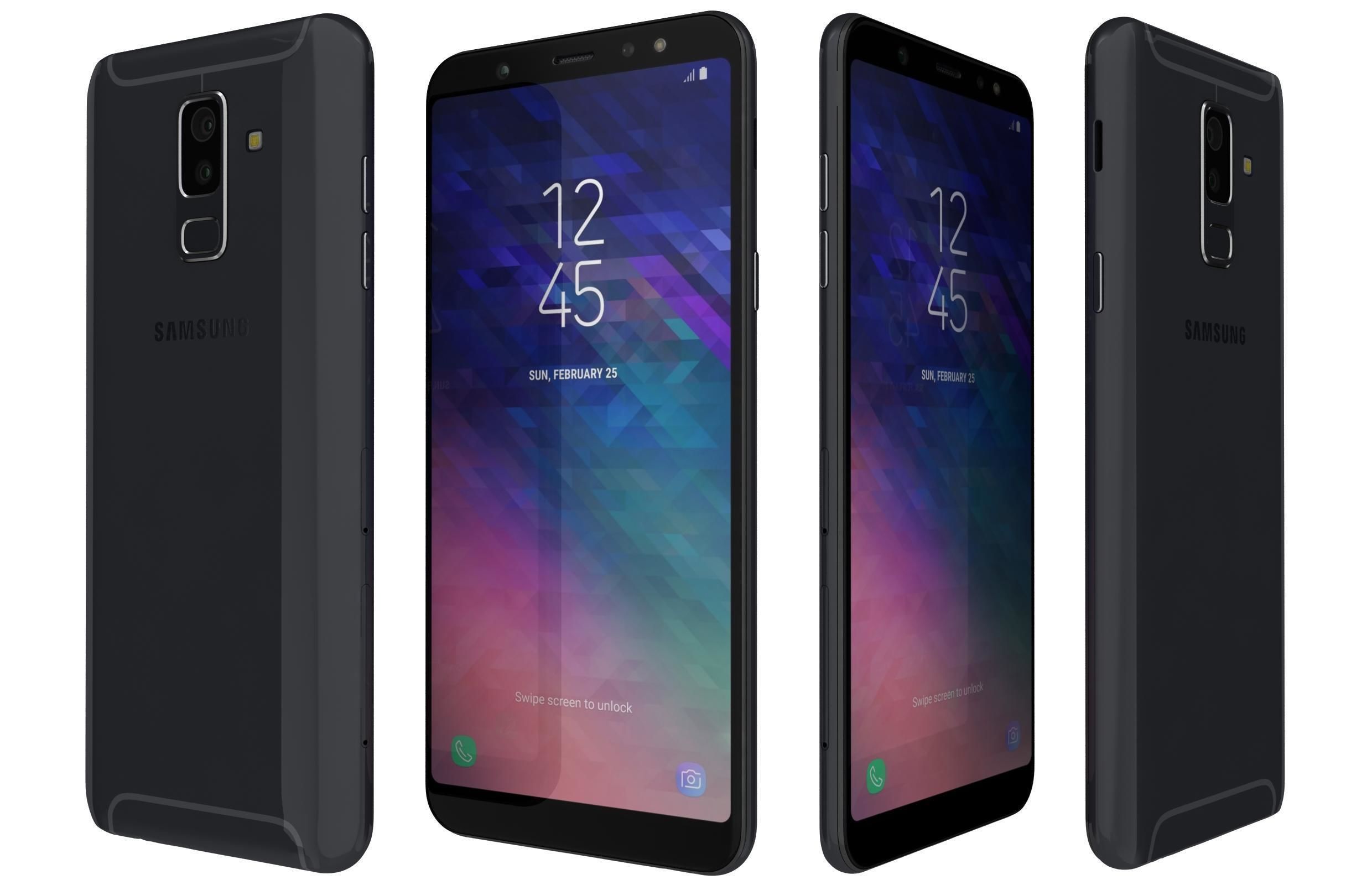 Samsung Galaxy A6 Plus Black 3D model_1