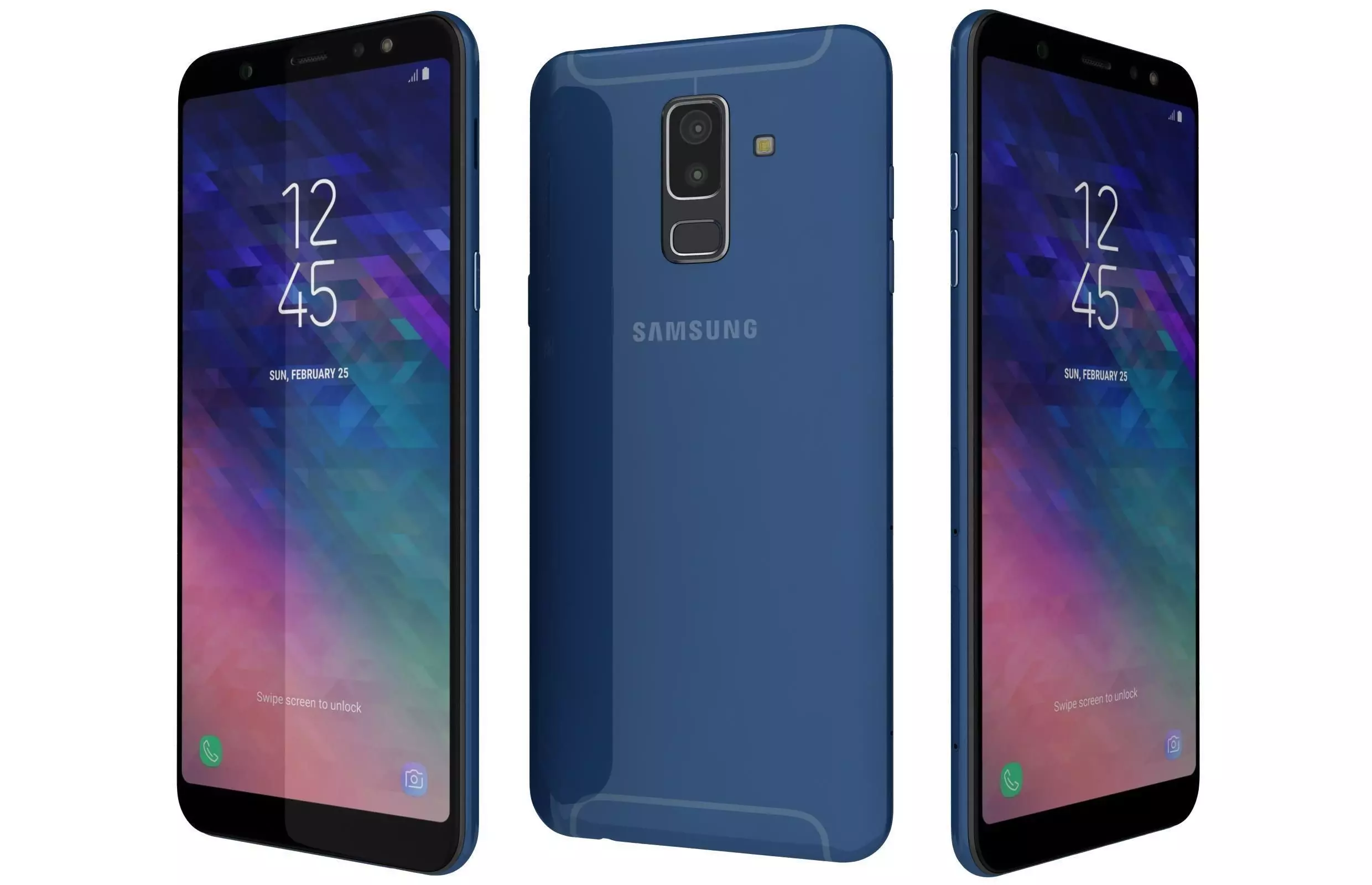 Samsung Galaxy A6 Plus Blue 3D model_0