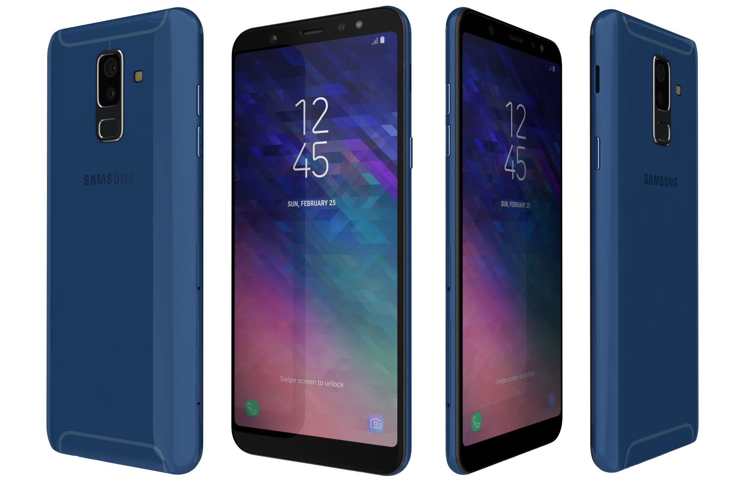 Samsung Galaxy A6 Plus Blue 3D model_1