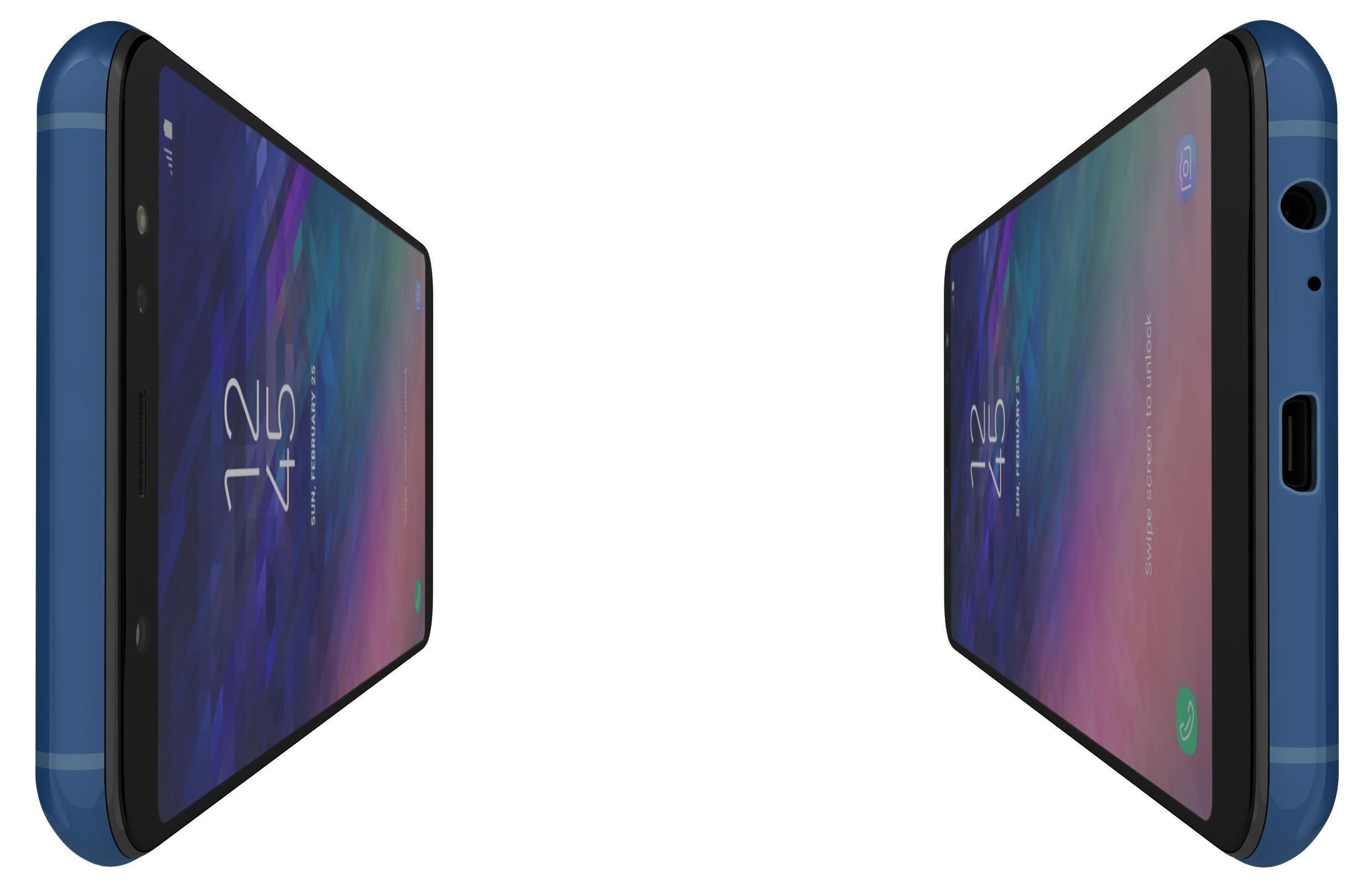 Samsung Galaxy A6 Plus Blue 3D model_2