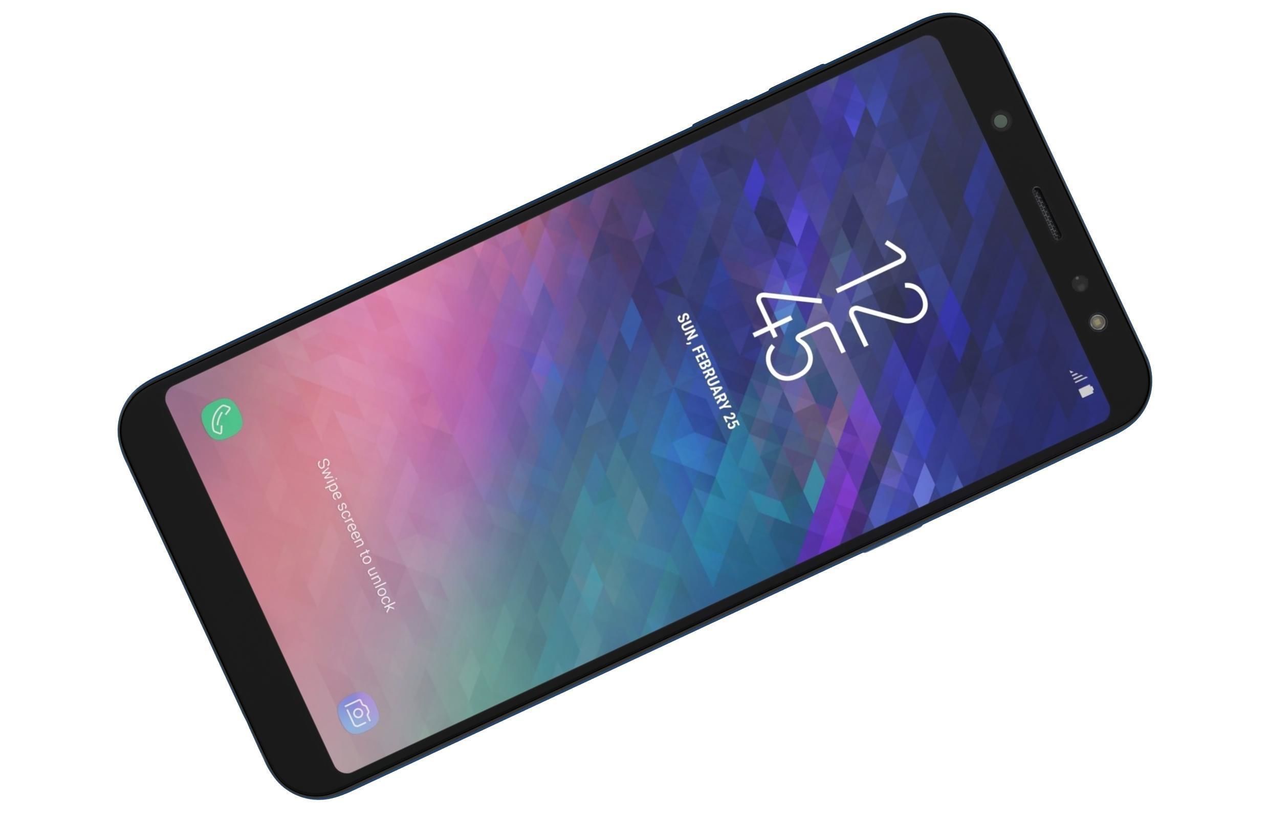 Samsung Galaxy A6 Plus Blue 3D model_4