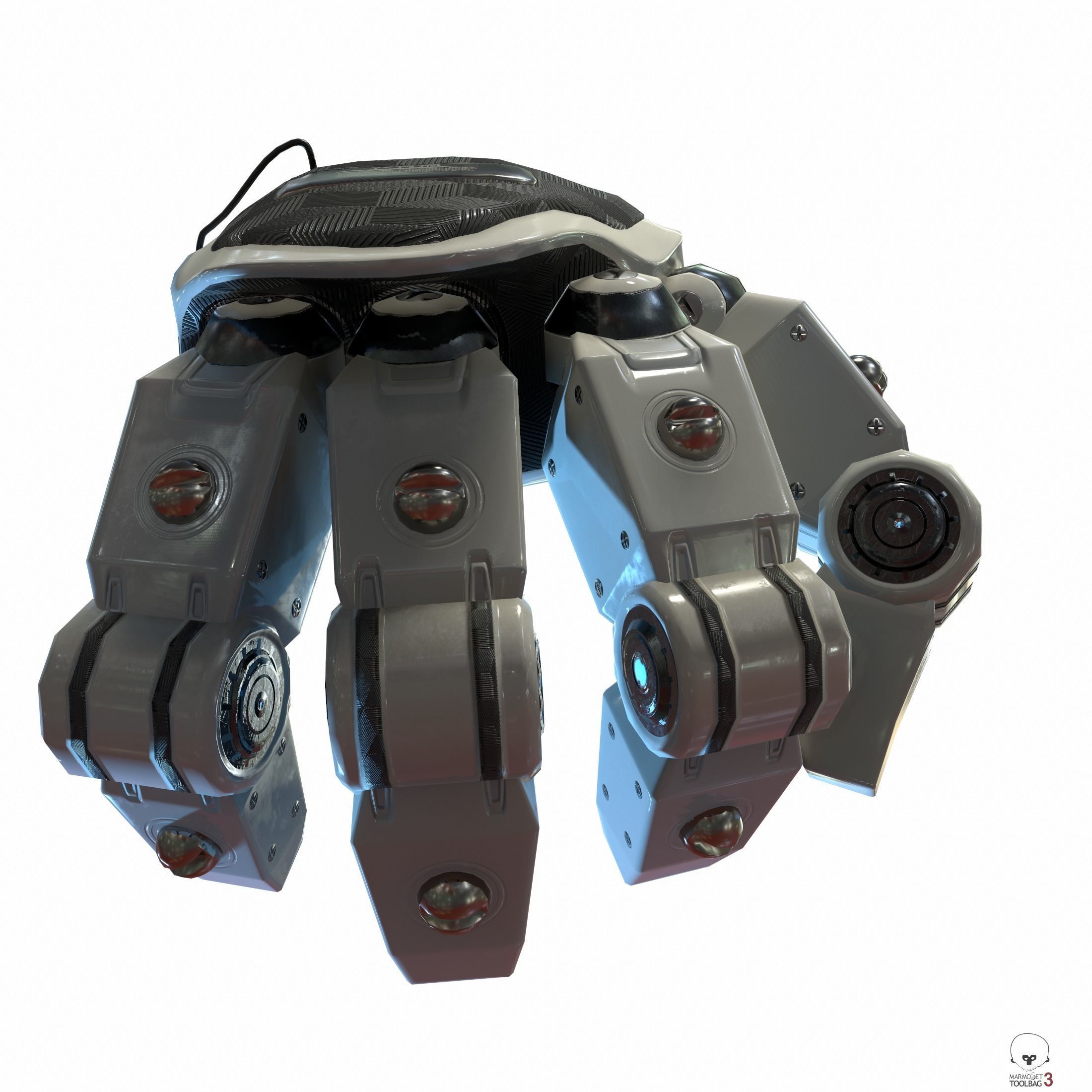 Robot Hand Low Poly PBR Low-poly 3D model_11